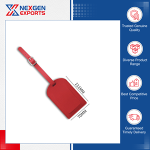 Étiquette de bagage de voyage en cuir PU personnalisée, de qualité inégalée, très résistante, avec porte-carte d'identité, d'origine indienne, très vendue. - Product Image 5