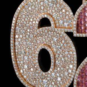 Collar con Colgante de Moissanita con Número Personalizado, Plata 925, Estilo Hip Hop - Product Image 4