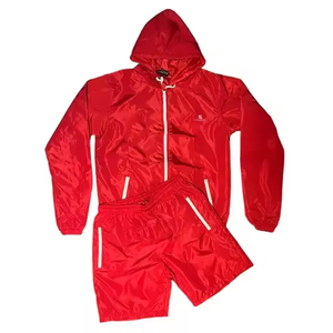 Diseña tu propio conjunto de chándal de nailon con sudadera con capucha y cremallera, chaqueta cortavientos y pantalón corto deportivo 2026 - Product Image 4