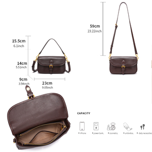 Bolsos de Mano de Cuero Genuino para Mujer, Venta al Por Mayor de Fábrica, Nueva Marca de Diseñador, Retro, de Lujo, con Cierre de Cremallera, Alta Calidad, Personalizables - Product Image 5