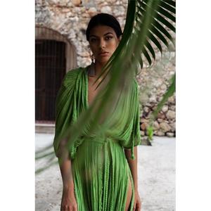 Stylish Sexy Boho Sleeveless Kaftan <b>Dress</b> Solid Color <b>Loose</b> Fit Spaghetti Strap Sheer Layer Summer Casual <b>Dress</b> In Wholesale - Product Image 4