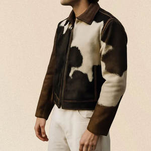 Cowhide Leather Jackets Top Quality American Genuine Leather Cowhide Men Jacket Authentic Real Cowhide Leather Jacket For Men - Product Image 3