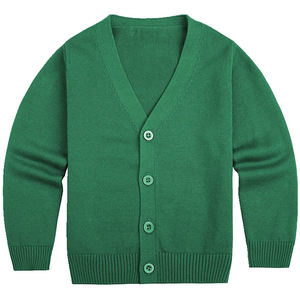 Cárdigan Escolar de Invierno para Hombre, Personalizado de Fábrica, con Botones Cubiertos, Logotipo Frontal, Grueso 260g, Antiarrugas, Nailon/Acrílico - Product Image 1