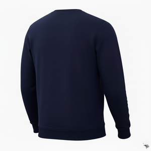 FYTNEX APPAREL Men's Crew Neck <b>Sweatshirt</b> Solid <b>Navy</b> Blue 100% Cotton Fleece Eco-Friendly Regular Fit Casual Pullover Winter - Product Image 5
