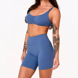 Shorts de sport moulants en nylon pour femme, taille haute en V, effet push-up, compression athlétique, pour l'entraînement et l'été - Product Image 3