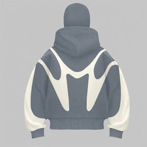 Hoodie personnalisé OEM à épaules tombantes, délavé à l'acide, avec demi-zip et capuche intégrale, effet soleil éclairé, vintage, en coton épais, coupe ample, style streetwear - Product Image 2