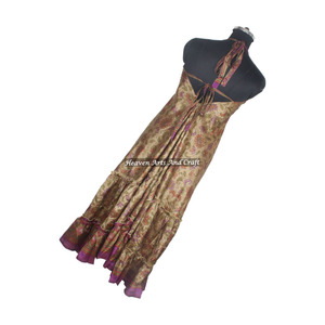 Nuevo Sari Indio Largo de Seda con Estampado Floral Vintage, Vestido Elegante para Mujer, Vestido de Noche sin Mangas, Vestidos de Fiesta para Mujer - Product Image 4