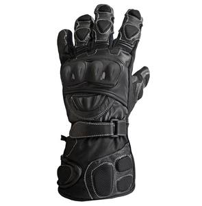 Gants de moto en cuir véritable pour motocross, antidérapants, imperméables, noirs et blancs, longs, unisexes - Product Image 2