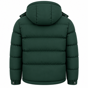 Wholesale Men's Hooded Puffer <b>Jacket</b> Plain Dyed Custom Design <b>Winter</b> Quilted Padded Breathable <b>Waterproof</b> Outerwear Factory - Product Image 5