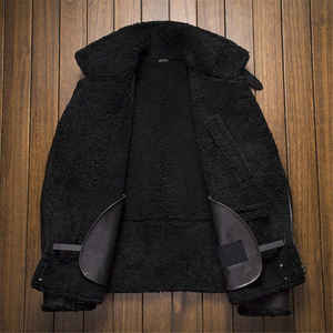 Men's Genuine Leather Hooded Biker Jacket Sherpa Lined Windproof Winter <b>Coat</b> <b>Zipper</b> Closure - Product Image 6