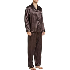 Premium Lounge Wear <b>Men</b> Night Suit Short Sleeve Crew Neck Shorts <b>Set</b> Elastic Waist Soft Breathable Lightweight Summer <b>Pajamas</b> - Product Image 3