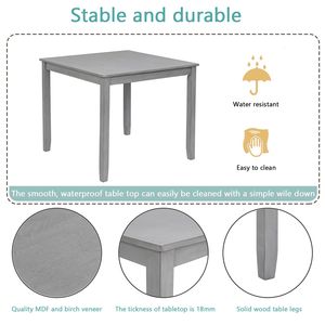<b>Small</b> Space 4-Person Dining <b>Table</b> Gray Wooden <b>Kitchen</b> <b>Table</b> <b>for</b> <b>Small</b> Spaces ONLY the <b>TABLE</b> - Product Image 4