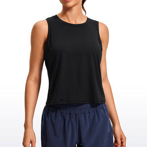 Achetez un débardeur de sport en coton 100% respirant et à séchage rapide, tricoté sur mesure, décontracté, sans manches, col rond, pour le yoga. - Product Image 4