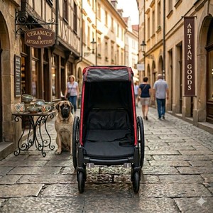 KS-6200 Lightweight Foldable Big Dog Stroller Pet Trailer Easy Folding Outdoor Dog Bike trailer - Product Image 2