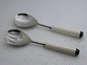 Stainless Steel <b>Salad</b> <b>Server</b> With Resin Handle Handmade Kitchen Serving Spoon Fork Set For Wholesale Export Manufacturer - Product Image 2