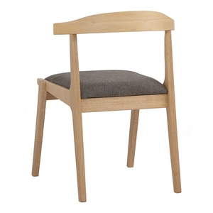 Silla de Comedor de Madera de Caucho Premium con Respaldo Ergonómico Curvo y Asiento Tapizado en Tela para Restaurante y Cafetería - Product Image 4