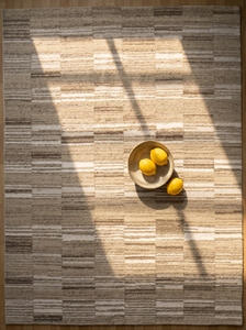 Factory <b>Price</b> Striped Tibetan Wool Carpet | Handcrafted Eco-Friendly Neutral Tibbati Area Rug for Luxury Homes & Hotel Interiors - Product Image 2