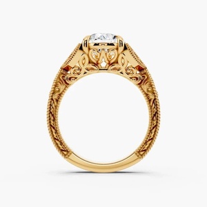 Anillo de Compromiso Vintage con Diamante Cultivado en Laboratorio, Certificado IGI, Rodio Romántico, Oro 10K/14K/18K, Plata 925/935, Regalo - Product Image 2
