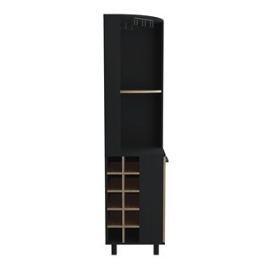 Cleveland <b>Corner</b> <b>Bar</b> Cabinet for Living Room Black/Pine Color Scheme - Product Image 2