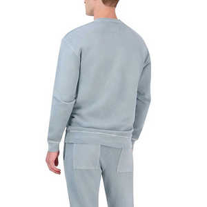 Conjunto de Sudadera de Cuello Redondo Azul Claro para Hombre, Corte Regular, Algodón French Terry, Estilo Casual, para Otoño - Product Image 5