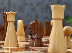 Pions d'échecs en bois faits à la main, 3,5 cm de hauteur, en bois de Sheesham et de buis naturel, design Staunton, au meilleur prix - Product Image 5