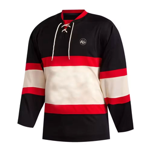 Maillot de hockey sur glace personnalisé pour adultes, manches longues, logo personnalisé, 100% polyester respirant, écologique, service OEM en stock - Product Image 4