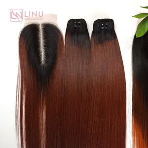 วิกผมแท้ทรงตรงสีออมเบรสีน้ำตาลอมเบร8ถึง30นิ้วจากเวียดนาม - Product Image 3