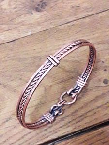 Elegant Pure Copper <b>Bracelet</b> Handmade Adjustable Jewelry Accessory For Casual Wear Office And Party Fashion - Product Image 1