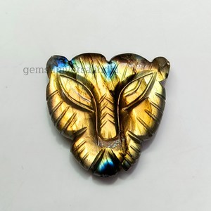 Cabochon en labradorite naturelle sculpté en forme de tête de lion, pierre précieuse sculptée à la main en forme de lion pour la fabrication de bijoux, vente en gros, fournisseur en vrac - Product Image 6