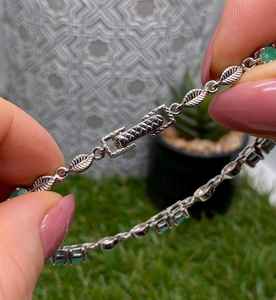 Natural Emerald Gemstone Luxury <b>Bracelet</b> 925 Sterling <b>Silver</b> Handmade Simple Classic Design IGI Certified Women Gift Wholesale - Product Image 4