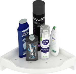 Support d'angle de 12 pouces avec étagères réglables en hauteur, organisateur de salle de bain pour les flacons de soins de la peau de grande taille et les articles de toilette volumineux - Product Image 1