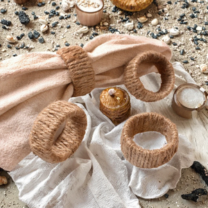 Natural Wood Rattan Napkin Holders and Jute Napkin Rings Bulk for Wedding Parties <b>Dining</b> <b>Tables</b> - Product Image 6