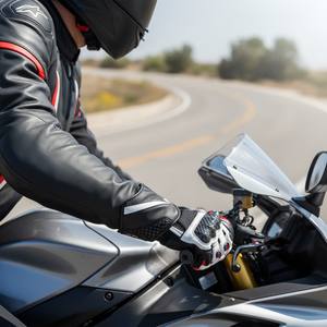 Guantes de moto de dedo completo para protección y seguridad, guantes de motocicleta con diseño de logotipo personalizado. - Product Image 5