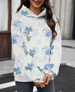 Sustainable Comfortable Activewear Daily Comfort Wear Stylish <b>Women</b> Digital Printed Custom Logo Front Spring/Autumn <b>Long</b> <b>Hoodies</b> - Product Image 4