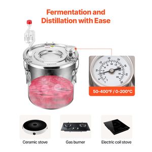 Distillatore di Alcol in Acciaio Inox da 3 Galloni/11,4 L con Doppio Condensatore e Serpentina in Rame a Raffreddamento Rapido, Attrezzatura per Doppia Distillazione - Product Image 4