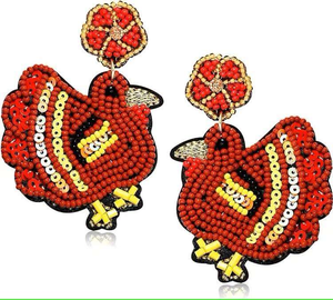 Customizable Design Seed Beads <b>Drop</b> Earrings needlework Festive Handcrafted Fashion Jewelry with Embroidery Logo Beadwork - Product Image 1