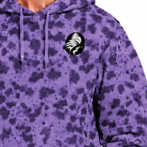 Sweat à capuche surdimensionné en polaire violet personnalisé à imprimé léopard avec poche kangourou, cordon de serrage et respirant, respectueux de l'environnement - Product Image 5