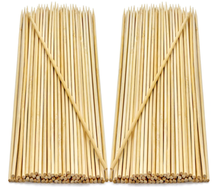 High Quality 10 Inch Bamboo <b>Skewers</b> Food Grade Natural Bamboo BBQ Sticks for Grilling Meat Vegetables and Fruit - Product Image 4