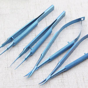 Instrumentos Microquirúrgicos de Titanio, Tijeras Oftálmicas, Juego de 4 Piezas de 14 cm, Certificación CE, 1 Juego de Mahfooz Instruments - Product Image 1