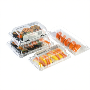 Plateau à sushi en kraft de qualité supérieure avec couvercle transparent jetable, qualité alimentaire, impression personnalisée - Fournisseur du Vietnam - Product Image 1