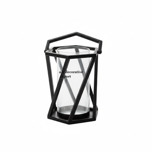 High-Quality Polished Metal Tabletop <b>Lantern</b> with Glass Chimney Glass <b>Lantern</b> for <b>Indoor</b> Luxury Decoration - Product Image 6