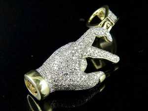 East Side Hand Sign 925 Sterling Silver Moissanite 18K Gold Plated Luxury Hip Hop Pendant Custom Gift Men's Best Friends Party - Product Image 6