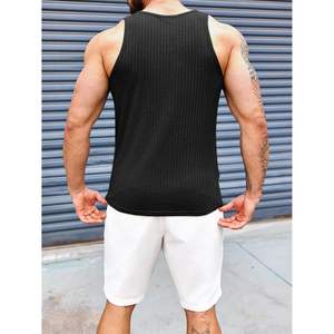 2025 hommes côtelé tricot débardeur coton sans manches été plage entraînement Muscle sous-vêtement capuche XL taille 3D motif Design - Product Image 5