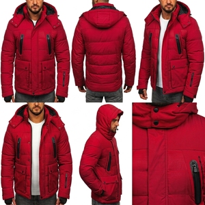 Blouson matelassé à capuche vert olive pour homme, coupe-vent d'hiver, épais, décontracté, avec fermeture éclair et col montant, doudoune d'extérieur - Product Image 6