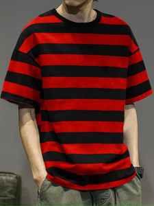 Camiseta de Última Moda para Hombre, Estilo Holgado con Hombros Caídos, 100% Algodón, Ajuste Relajado, Personalizable, Transpirable, para Uso Diario y de Verano - Product Image 4