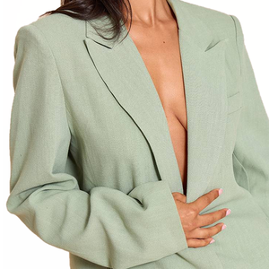 Blazer Vert Menthe Sur Mesure pour Femme, Veste de Travail Décontractée à Bouton Unique, Costume Élégant pour Dames, Manteaux de Mode, Vente en Gros OEM ODM - Product Image 5
