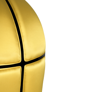 Sillón Ajustable NAMIB de Estilo Mid-Century, Estructura de Madera de Caoba, Tapizado de Algodón Satinado, Colores Amarillo y Negro, para Hotel, Sala de Estar y Comedor - Product Image 5