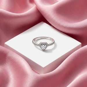 Bague Cœur Élevé Scintillant en Moissanite, Bijou en Argent, Accessoire Élégant pour Femme, Cadeau pour Elle - Product Image 4