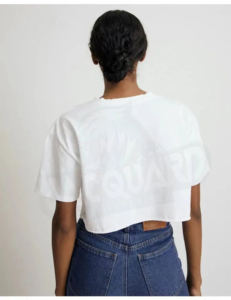 Camiseta sin mangas de algodón extragrande, blanca, lisa, holgada, atlética, transpirable, personalizable, tipo crop top para mujer. - Product Image 4