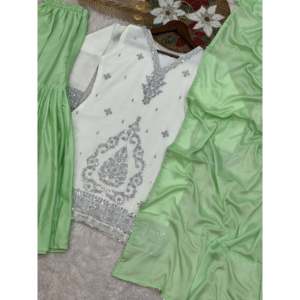 Designer Polyester Salwar Kameez-Beautiful Top-Bottom and Dupatta for Parties - Product Image 1